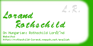 lorand rothschild business card